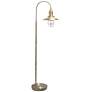 Lalia 64" Antique Brass Industrial Modern Arched Arm Floor Lamp