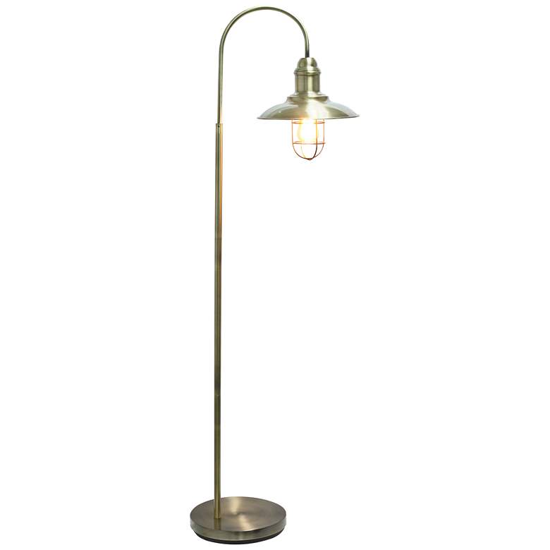 Image 7 Lalia 64" Antique Brass Industrial Modern Arched Arm Floor Lamp more views