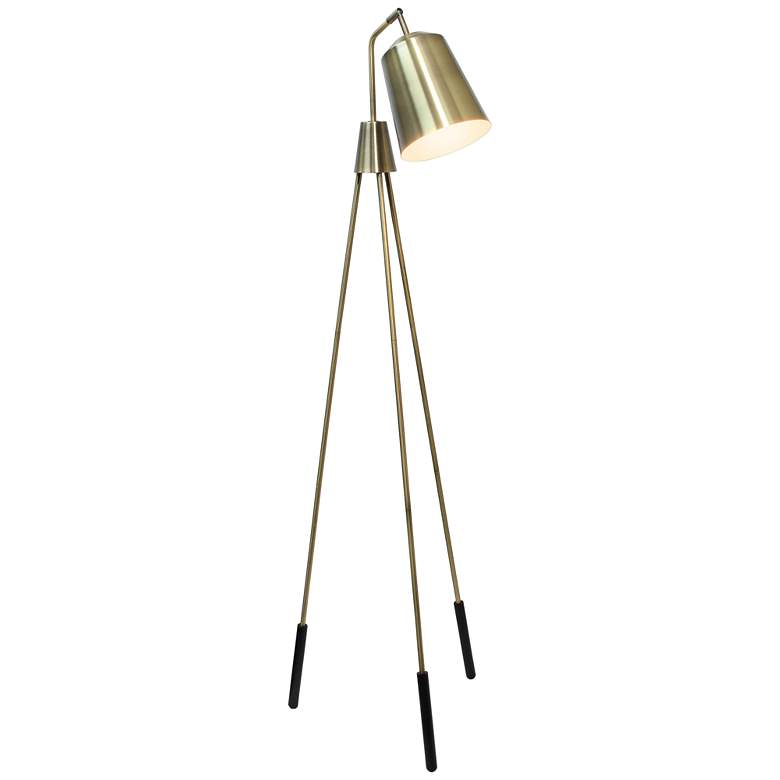 Image 6 Lalia 65" Antique Brass Modern Tripod Floor Lamp more views