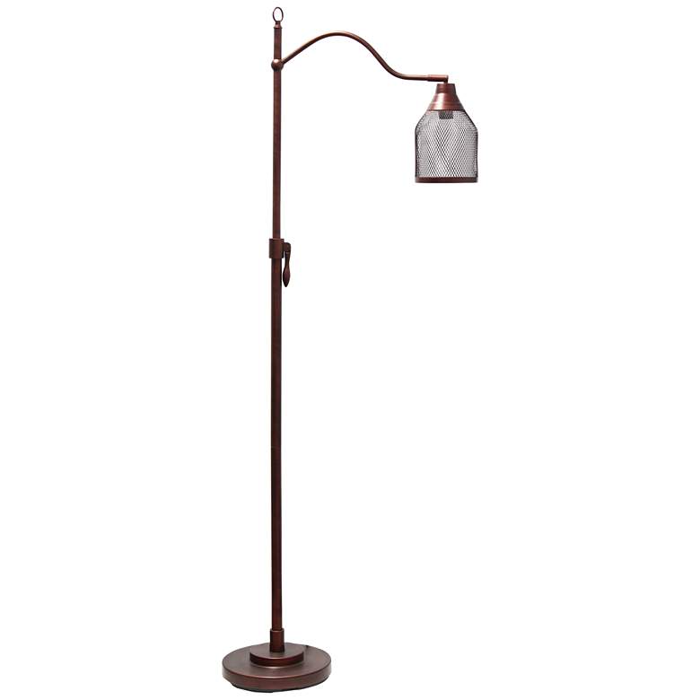 Image 2 Lalia Adjustable Height Red Bronze Arched Arm Floor Lamp