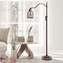 Thumbnail1 of Lalia Adjustable Height Red Bronze Arched Arm Floor Lamp