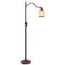 Lalia Adjustable Height Red Bronze Arched Arm Floor Lamp