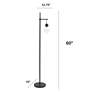 Lalia Beacon 60" Black Matte and Clear Glass Globe Floor Lamp