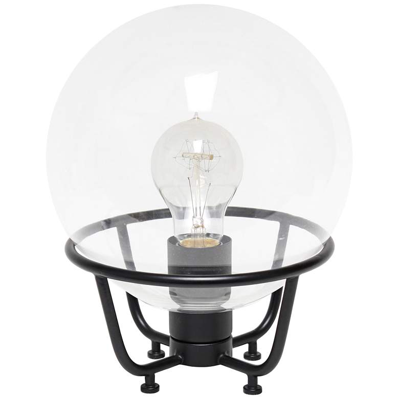 Image 2 Lalia Home 10"H Black Globe Glass Uplight Accent Table Lamp