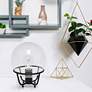 Lalia Home 10"H Black Globe Glass Uplight Accent Table Lamp