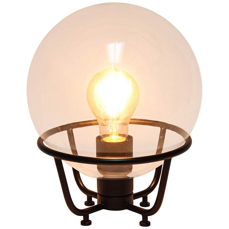 Image 7 Lalia Home 10"H Black Globe Glass Uplight Accent Table Lamp more views