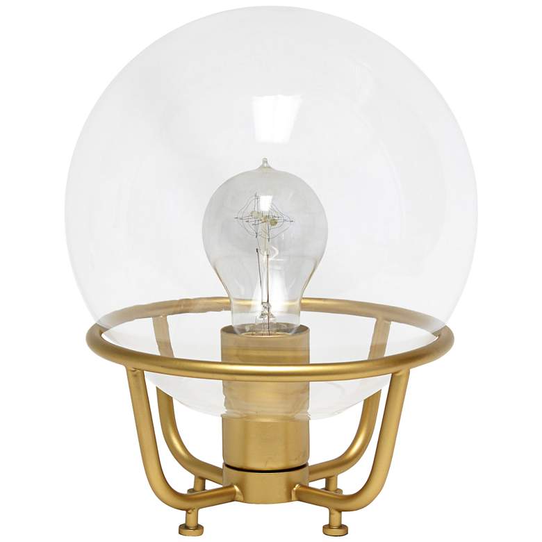 Image 2 Lalia Home 10 inchH Gold Globe Glass Uplight Accent Table Lamp