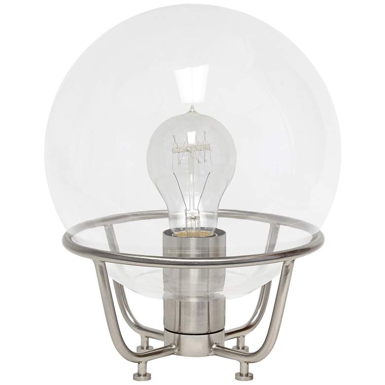 Image 2 Lalia Home 10"H Nickel Globe Glass Uplight Accent Table Lamp