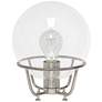 Lalia Home 10"H Nickel Globe Glass Uplight Accent Table Lamp