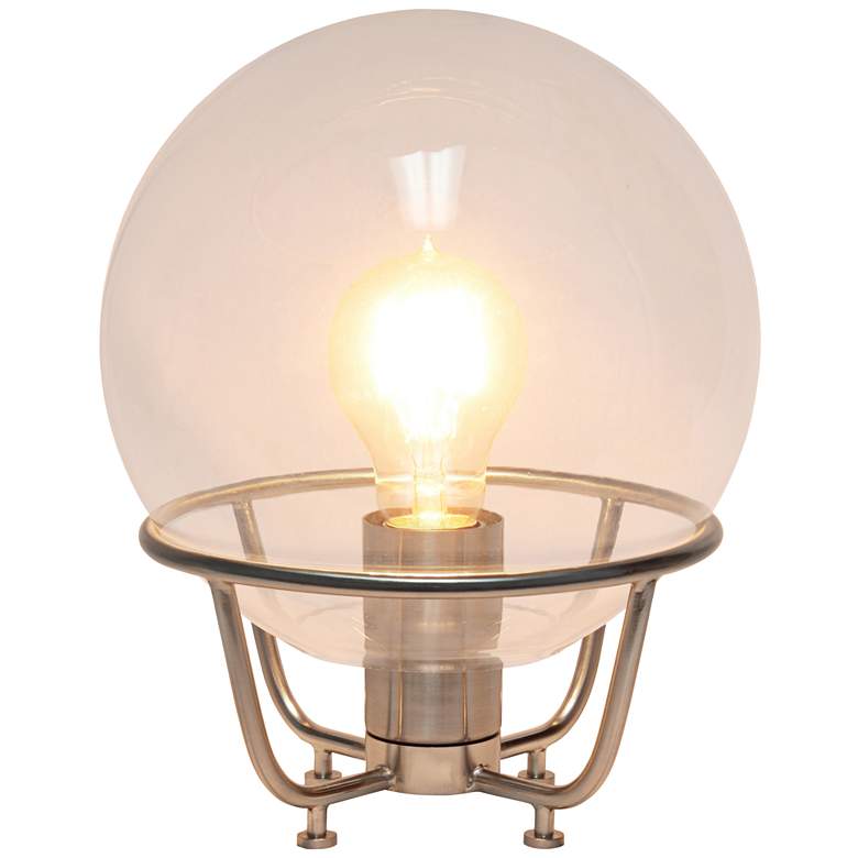 Image 7 Lalia Home 10"H Nickel Globe Glass Uplight Accent Table Lamp more views
