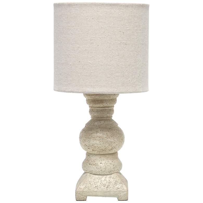 Image 2 Lalia Home 12.5 inch Organix Distressed Neutral Resin Mini Table Lamp, Bei