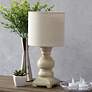 Lalia Home 12.5" Organix Distressed Neutral Resin Mini Table Lamp, Bei