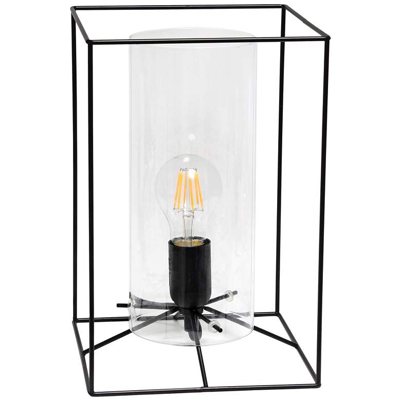 Image 2 Lalia Home 12 inch High Black and Clear Glass Accent Table Lamp