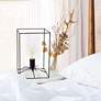 Lalia Home 12" High Black and Clear Glass Accent Table Lamp