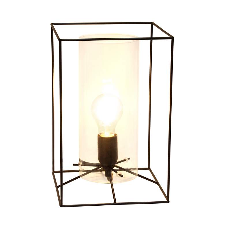 Image 3 Lalia Home 12 inch High Black and Clear Glass Accent Table Lamp more views