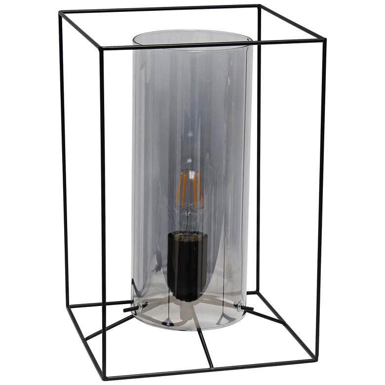 Image 2 Lalia Home 12 inch High Black and Smoke Glass Accent Table Lamp