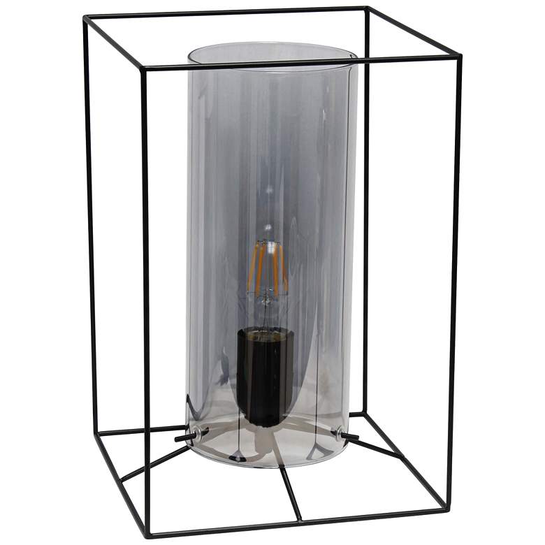 Image 2 Lalia Home 12" High Black and Smoke Glass Accent Table Lamp
