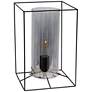 Lalia Home 12" High Black and Smoke Glass Accent Table Lamp