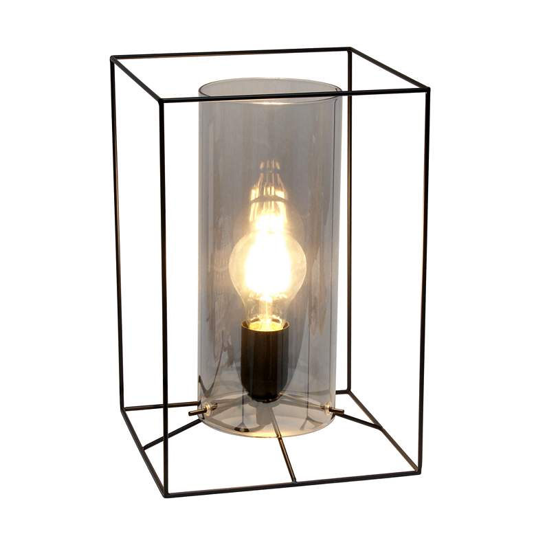 Image 3 Lalia Home 12 inch High Black and Smoke Glass Accent Table Lamp more views
