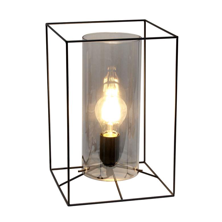 Image 3 Lalia Home 12" High Black and Smoke Glass Accent Table Lamp more views