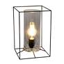 Lalia Home 12" High Black and Smoke Glass Accent Table Lamp