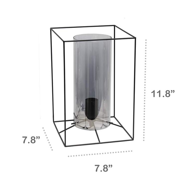 Image 6 Lalia Home 12" High Black and Smoke Glass Accent Table Lamp more views