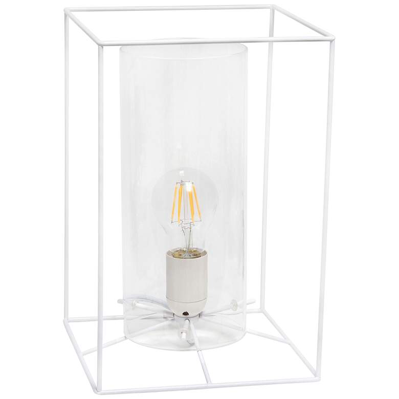 Image 2 Lalia Home 12 inch High White and Clear Glass Accent Table Lamp