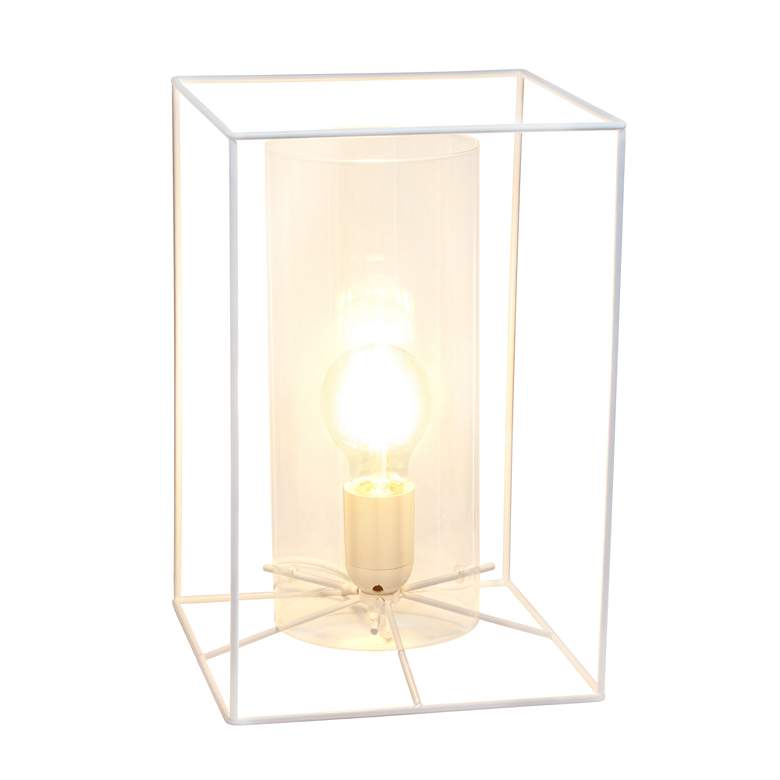 Image 3 Lalia Home 12 inch High White and Clear Glass Accent Table Lamp more views