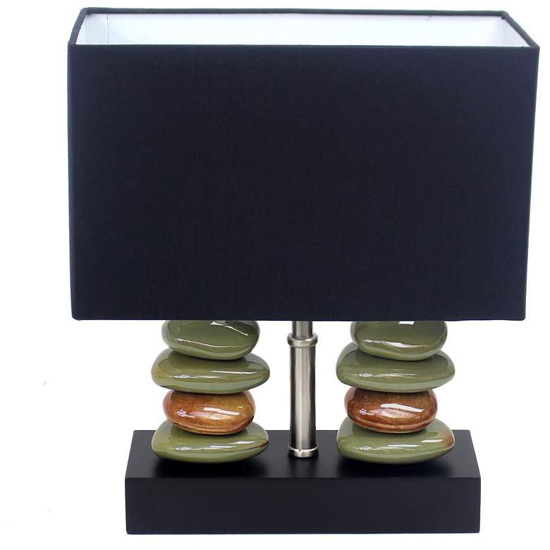 Image 1 Lalia Home 14" Contemporary Tranquil Stone Table Lamp, Black