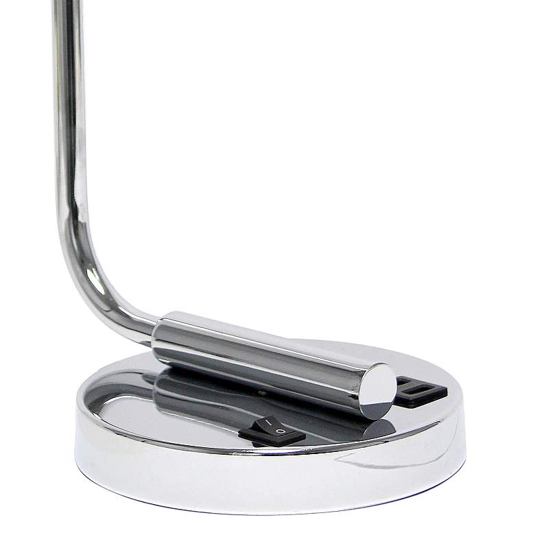 Image 4 Lalia Home 18 3/4 inch Chrome Iron Desk Lamp with Dual USB Ports more views