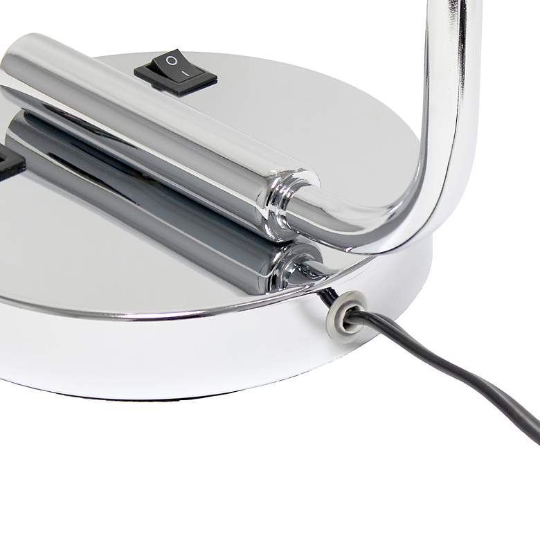 Image 7 Lalia Home 18 3/4" Chrome Iron Desk Lamp with Dual USB Ports more views