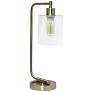 Lalia Home 18 3/4" High Glass and Antique Brass Desk Lamp