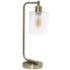 Lalia Home 18 3/4" High Glass and Antique Brass Desk Lamp