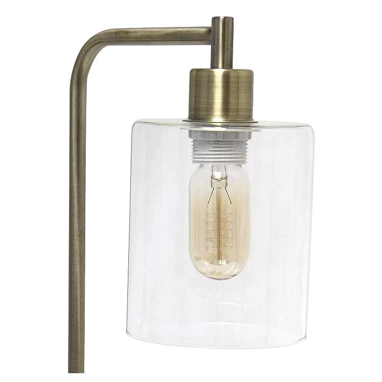 Image 3 Lalia Home 18 3/4" High Glass and Antique Brass Desk Lamp more views