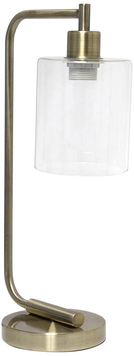 Lalia Home 18 3/4" High Glass and Antique Brass Desk Lamp