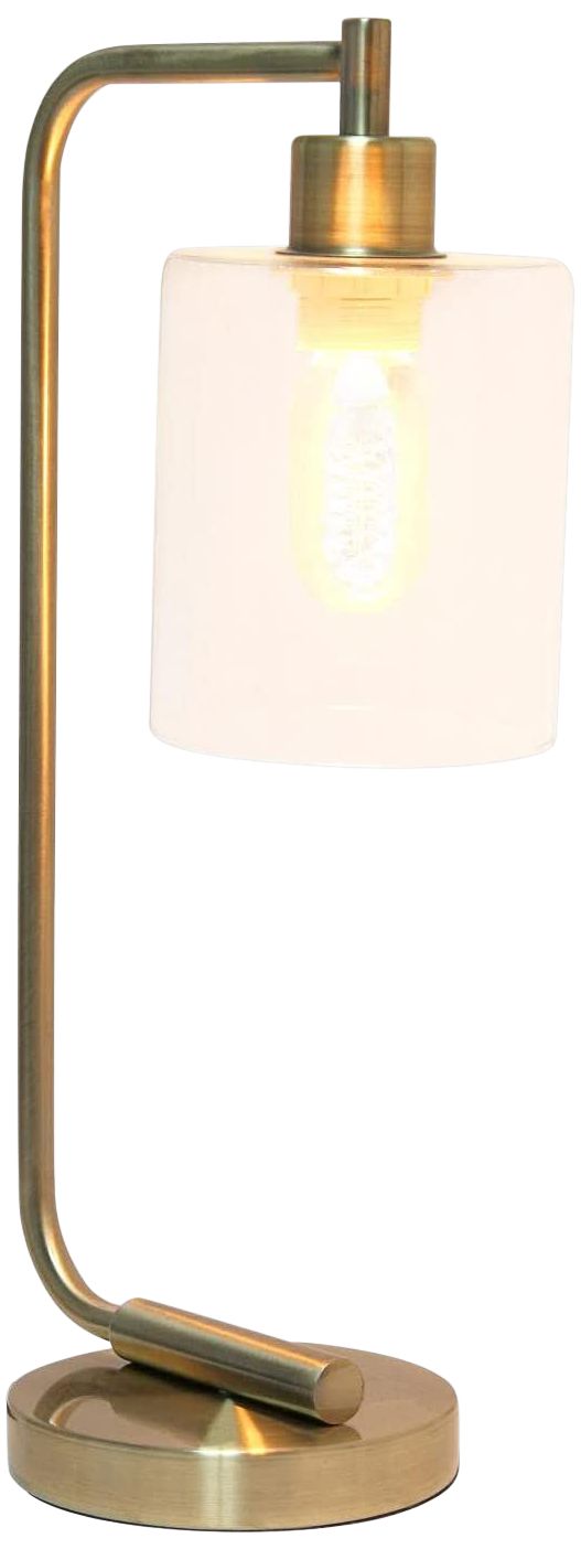 Lalia Home 18 3/4" High Glass and Antique Brass Desk Lamp