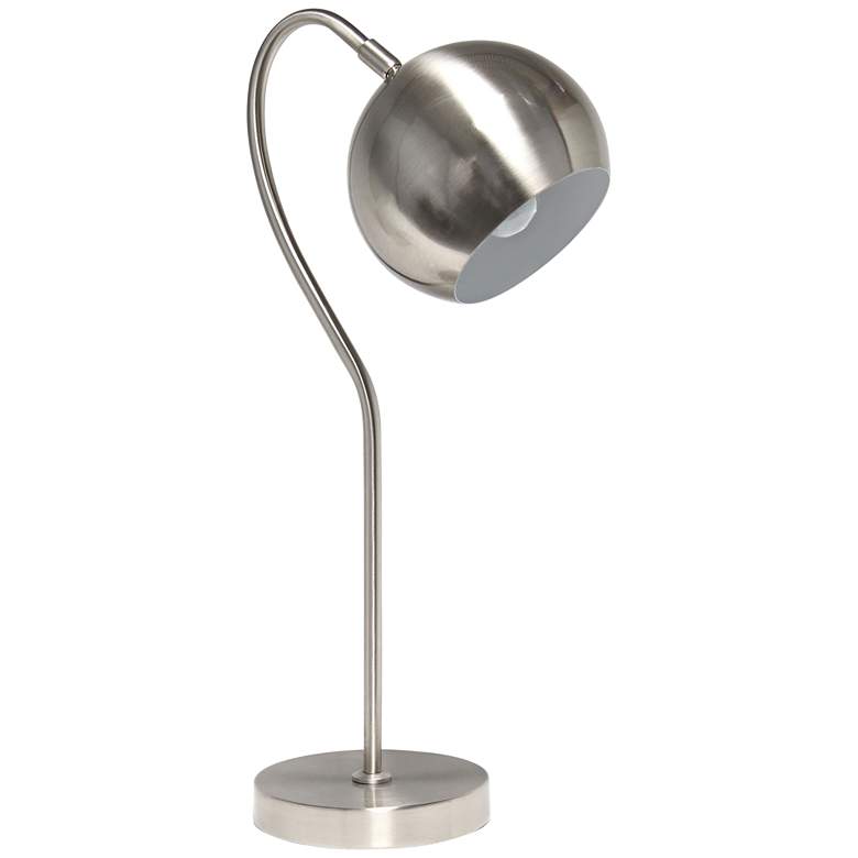 Image 2 Lalia Home 20 1/4 inch Brushed Nickel Metal Desk Lamp with Dome Shade