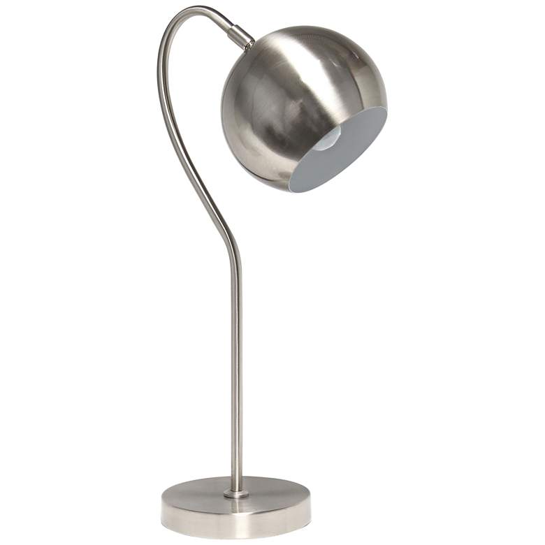 Image 2 Lalia Home 20 1/4" Brushed Nickel Metal Desk Lamp with Dome Shade