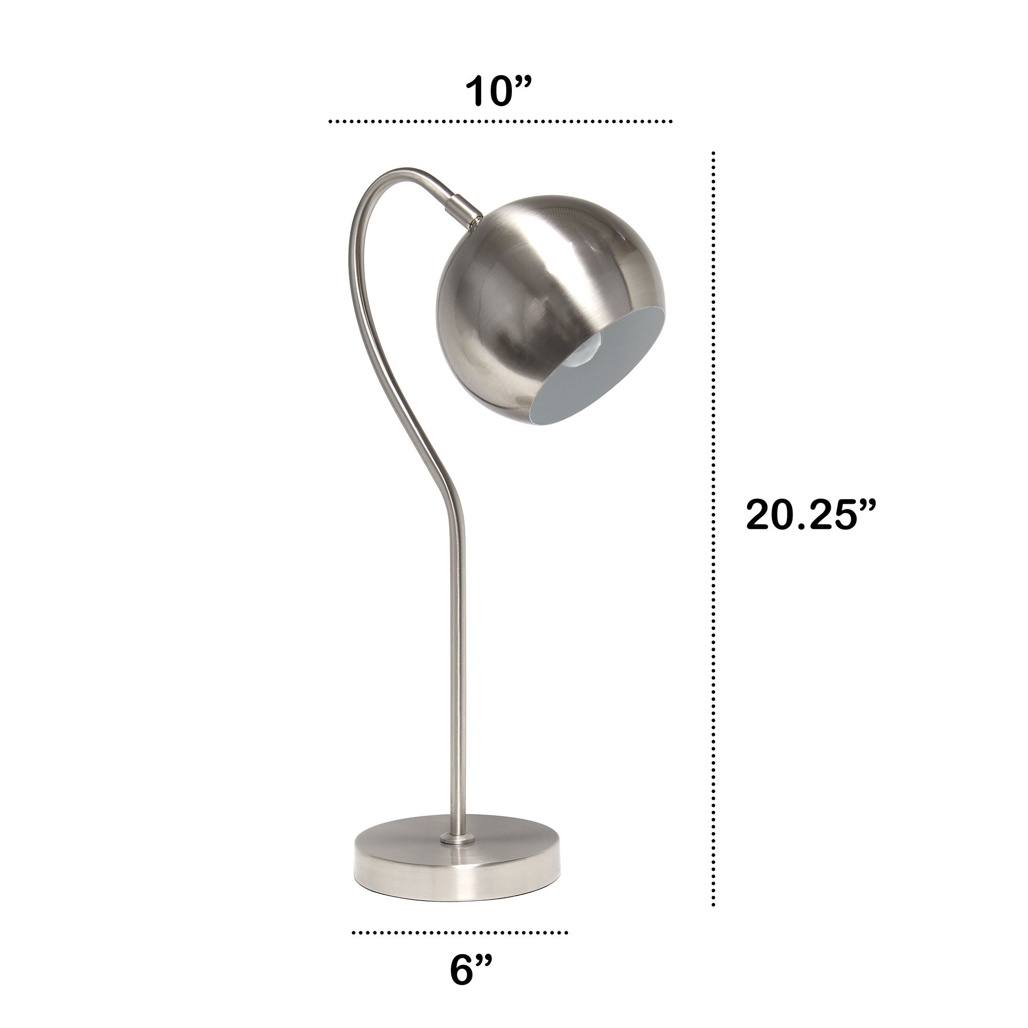 Lalia Home 20 1/4" Brushed Nickel Metal Desk Lamp with Dome Shade