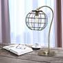 Lalia Home 20" Antique Brass Arched Metal Cage Desk Lamp