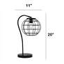 Lalia Home 20" Black Arched Metal Desk Lamp with Cage Shade