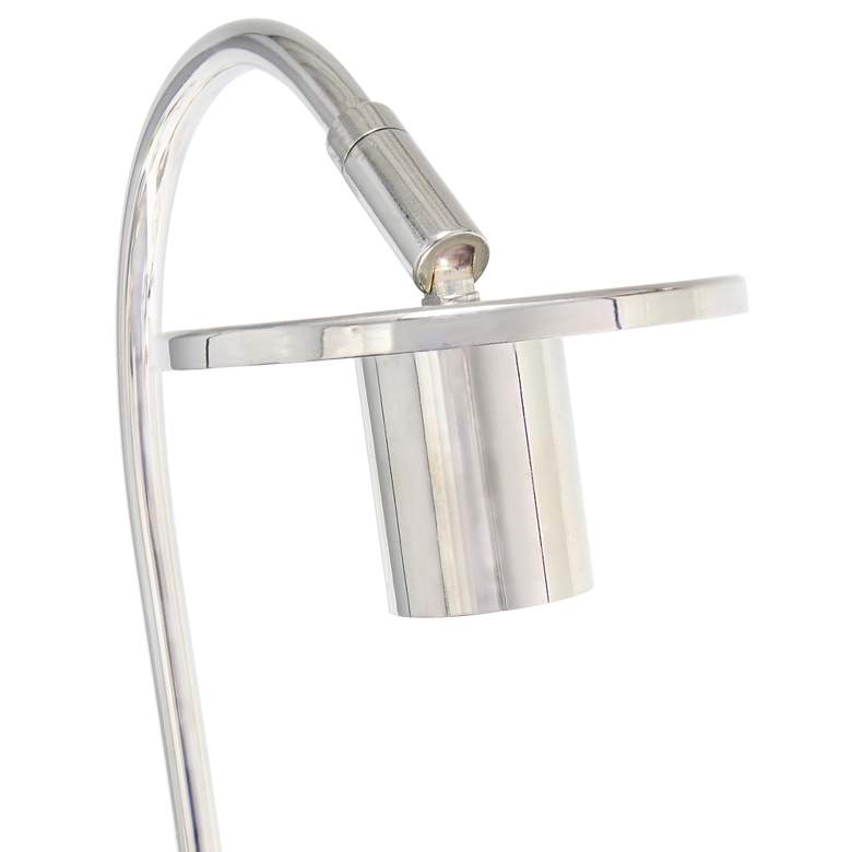 Image 4 Lalia Home 20" Chrome Arched Metal Desk Lamp with Cage Shade more views