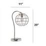 Lalia Home 20" Chrome Arched Metal Desk Lamp with Cage Shade