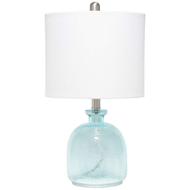 Image 2 Lalia Home 20" Clear Blue Hammered Glass Jar Accent Table Lamp
