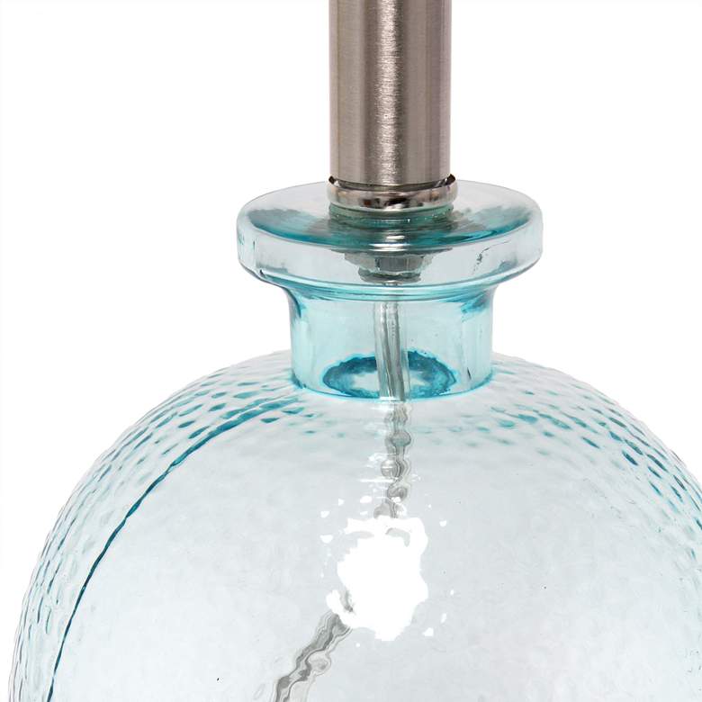 Image 5 Lalia Home 20" Clear Blue Hammered Glass Jar Accent Table Lamp more views