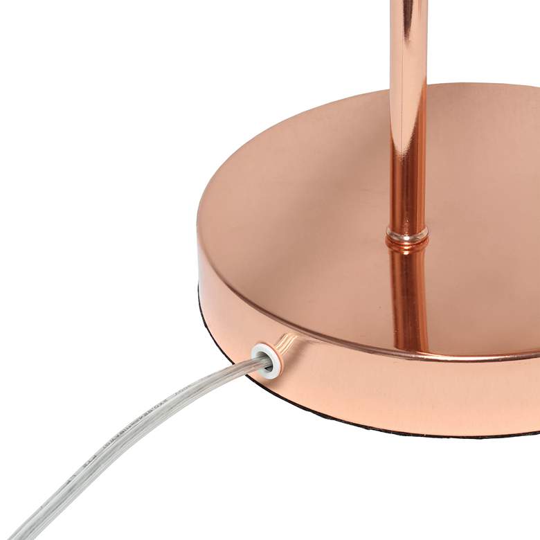 Image 7 Lalia Home 20" Rose Gold Arched Metal Desk Lamp with Cage Shade more views