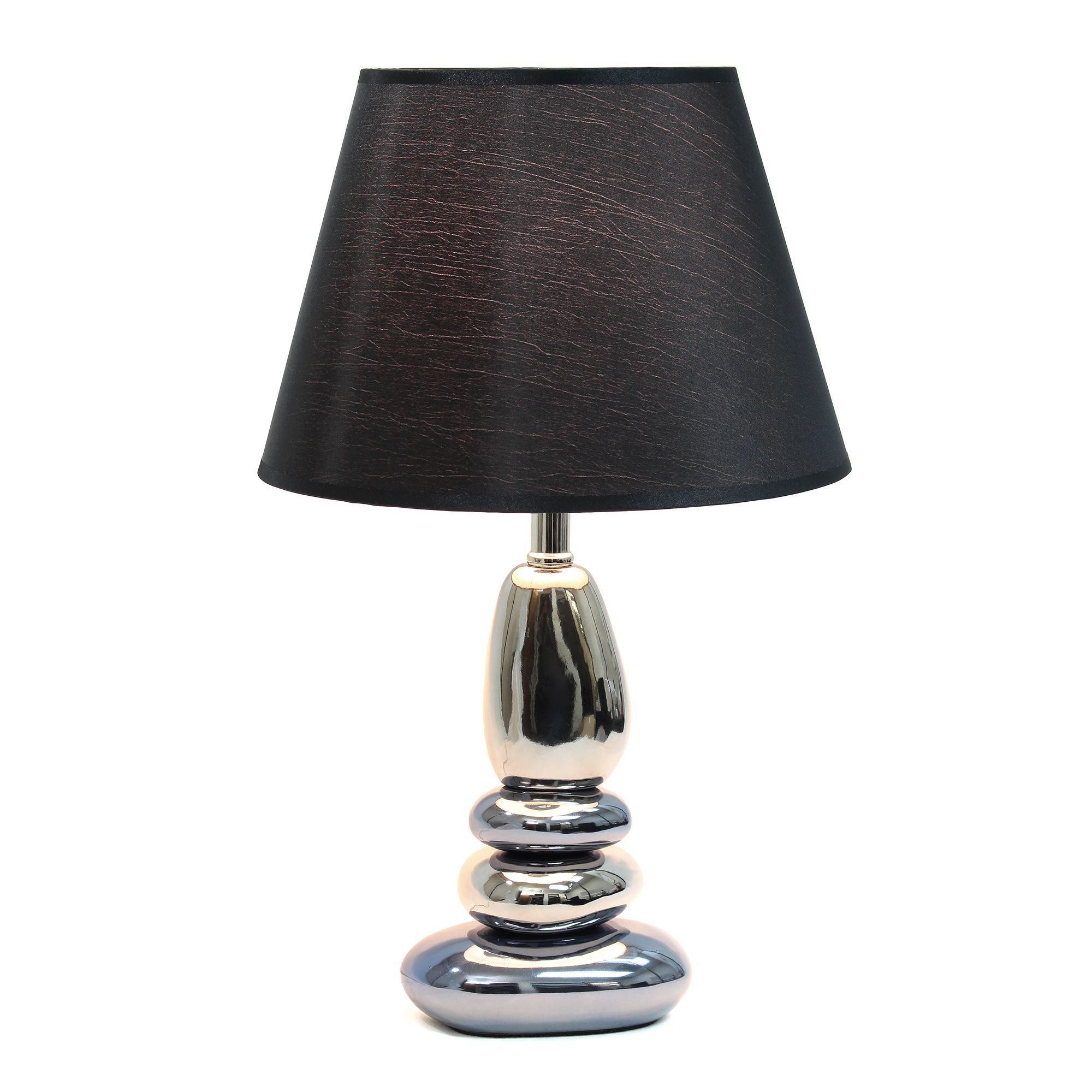 Image 3 Lalia Home 21.5" Ebb and Flow Stacked Stone Table Lamp, Chrome Blue more views