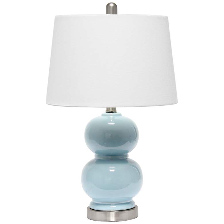 Image 2 Lalia Home 21 1/4 inch Modern Light Blue Ceramic Dual Orb Table Lamp