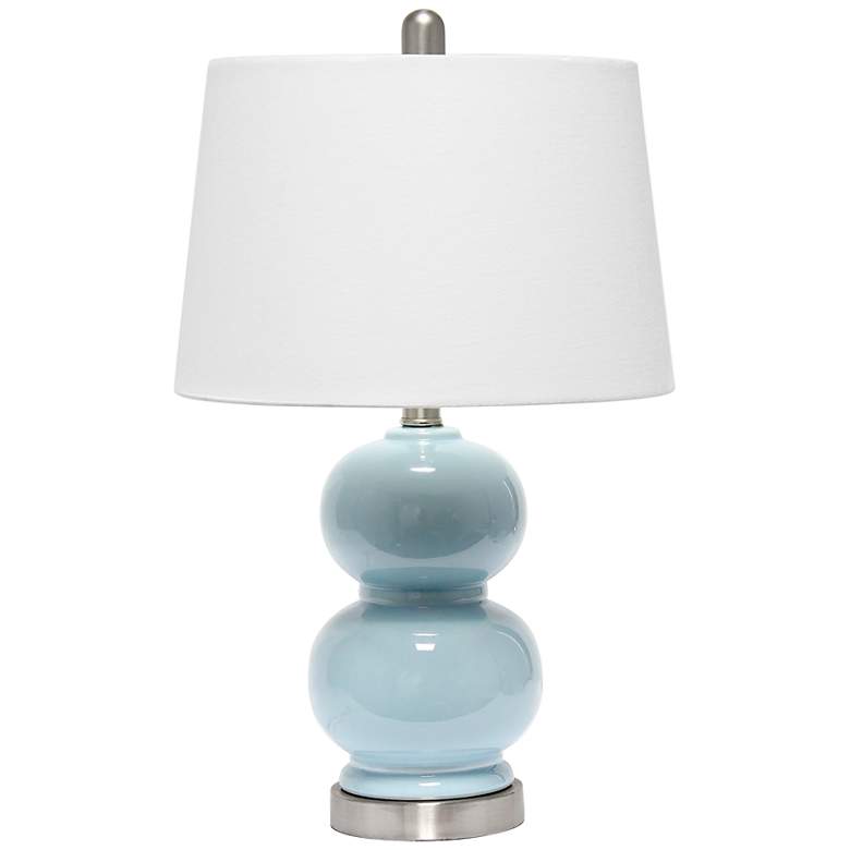 Image 2 Lalia Home 21 1/4" Modern Light Blue Ceramic Dual Orb Table Lamp