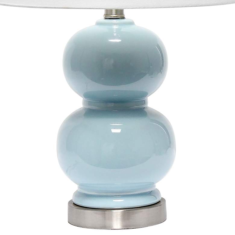 Image 5 Lalia Home 21 1/4 inch Modern Light Blue Ceramic Dual Orb Table Lamp more views